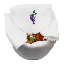 Load image into Gallery viewer, Grape Embroidered Linen Cotton Bread Cover Basket Made in Portugal