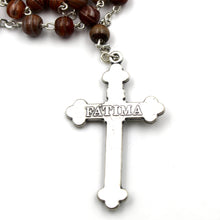 Load image into Gallery viewer, Our Lady of Fatima Handmade Brown Glass Rosary