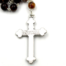 Load image into Gallery viewer, Our Lady of Fatima Handmade Dark Brown Glass Rosary