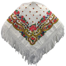 Load image into Gallery viewer, Portuguese Folklore Regional Half Head Viana Scarf Shawl With Fringe
