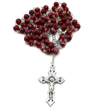 Load image into Gallery viewer, Our Lady of Fatima Ruby Red Glass Beads Catholic Rosary