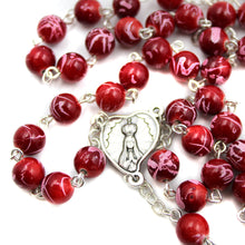 Load image into Gallery viewer, Our Lady of Fatima Ruby Red Glass Beads Catholic Rosary
