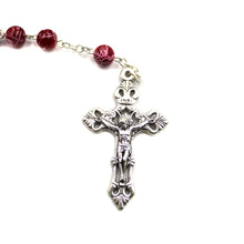 Load image into Gallery viewer, Our Lady of Fatima Ruby Red Glass Beads Catholic Rosary