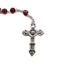 Load image into Gallery viewer, Our Lady of Fatima Ruby Red Glass Beads Catholic Rosary