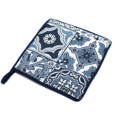 Load image into Gallery viewer, 100% Cotton Portugal Blue Tile Azulejo Oven Mitt, Bread Basket, and Pot Holder Set