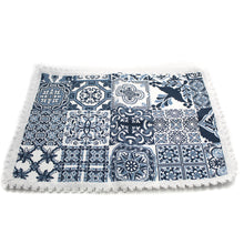 Load image into Gallery viewer, Blue Tile Azulejo Cotton Placemats - Set of 4