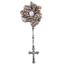 Load image into Gallery viewer, Our Lady of Fatima Pink Pearl Rosary with Cross