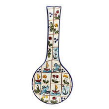 Load image into Gallery viewer, Hand-Painted Portuguese Ceramic Colored Mosaic Spoon Rest Utensil Holder