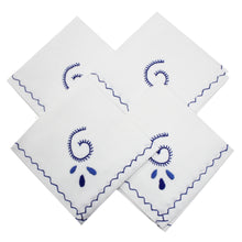 Load image into Gallery viewer, 100% Cotton Blue Hand-embroidered Viana's Made in Portugal Tablecloth