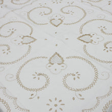 Load image into Gallery viewer, 100% Cotton Beige Hand-Embroidered Viana's Made in Portugal Tablecloth