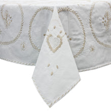 Load image into Gallery viewer, 100% Cotton Beige Hand-Embroidered Viana's Made in Portugal Tablecloth