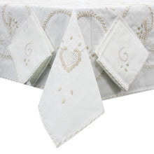 Load image into Gallery viewer, 100% Cotton Beige Hand-Embroidered Viana's Made in Portugal Tablecloth