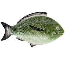 Load image into Gallery viewer, Faiobidos Hand-Painted Ceramic Green Fish Platter