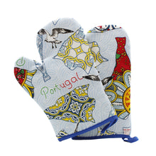 Load image into Gallery viewer, 100% Cotton Blue Portuguese Codfish Oven Mitts Set