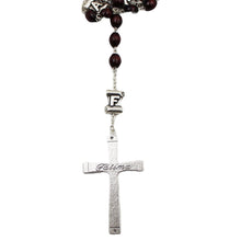 Load image into Gallery viewer, Our Lady of Fatima Dark Brown Wood Rosary with Fatima Letters