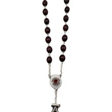 Load image into Gallery viewer, Our Lady of Fatima Dark Brown Wood Rosary with Fatima Letters