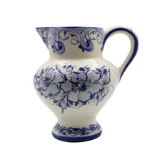 Load image into Gallery viewer, Hand-Painted Portuguese Ceramic Small Blue Floral Jug Pitcher