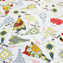 Load image into Gallery viewer, 100% Cotton Blue Codfish Made in Portugal Tablecloth