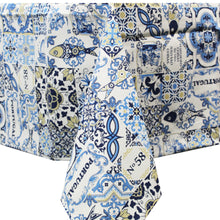 Load image into Gallery viewer, 100% Cotton Blue Tile Azulejo Made in Portugal Tablecloth