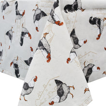 Load image into Gallery viewer, 100% Cotton Farmhouse Rooster Made in Portugal Tablecloth