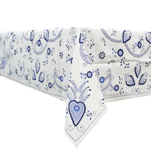 Load image into Gallery viewer, 100% Cotton Blue Viana Style Tablecloth Made in Portugal