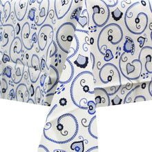 Load image into Gallery viewer, 100% Cotton Blue Viana Style Round Made in Portugal Tablecloth