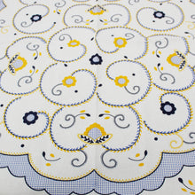 Load image into Gallery viewer, 100% Cotton Yellow/Blue Viana Style Made in Portugal Tablecloth
