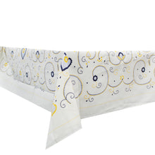 Load image into Gallery viewer, 100% Cotton Yellow/Blue Viana Style Made in Portugal Tablecloth