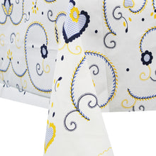Load image into Gallery viewer, 100% Cotton Yellow/Blue Viana Style Made in Portugal Tablecloth