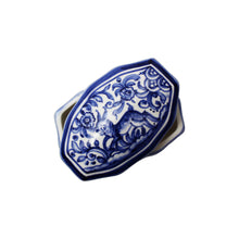 Load image into Gallery viewer, Coimbra Ceramics Hand-painted Decorative Box with Lid XVII Cent Recreation #130-5