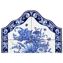 Load image into Gallery viewer, Blue Flowers Portuguese Ceramic Tile Art Wall Panel Mural Decor