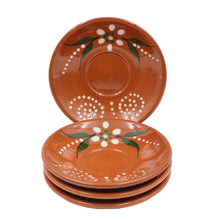 Load image into Gallery viewer, João Vale Hand-Painted Traditional Terracotta Espresso Cup w/ Saucer, Set of 4