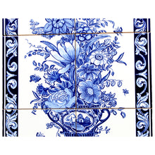 Load image into Gallery viewer, Blue Flowers Portuguese Ceramic Tile Art Wall Panel Mural Decor