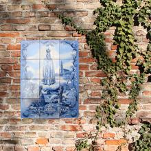 Load image into Gallery viewer, Our Lady of Fatima Apparition Blue Portuguese Ceramic Tile Art Wall Panel Mural Decor