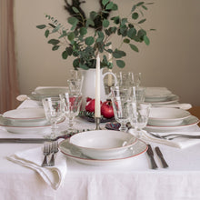 Load image into Gallery viewer, Costa Nova Beja 8" White Red Soup/Pasta Plate Set