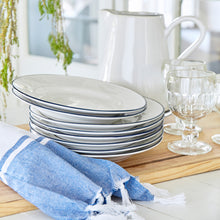 Load image into Gallery viewer, Costa Nova Beja 9" White Blue Salad/Dessert Plate Set