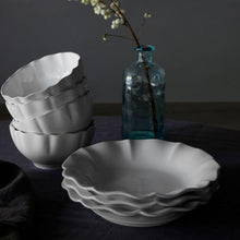 Load image into Gallery viewer, Costa Nova Rosa 9.75" White Soup/Pasta Plate Set