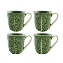 Load image into Gallery viewer, Bordallo Pinheiro Cabbage Mugs, Set of 4