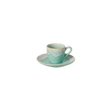 Load image into Gallery viewer, Casafina Taormina 3 oz. Aqua Coffee Cup and Saucer Set