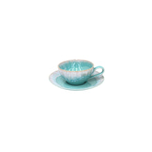 Load image into Gallery viewer, Casafina Taormina 7 oz. Aqua Tea Cup and Saucer Set