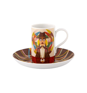 Vista Alegre Pessoa Gonçalo Viana Coffee Cup and Saucer, Set of 4