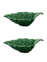 Load image into Gallery viewer, Bordallo Pinheiro Cabbage Sauceboat, Set of 2
