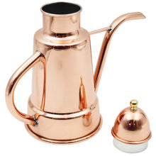 Load image into Gallery viewer, Handcrafted Copper Olive Oil Dispenser with Long Spout and Decorative Top
