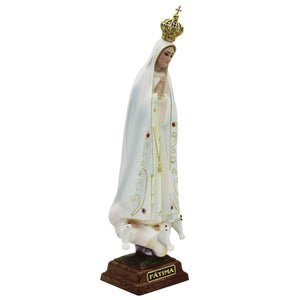 11" Our Lady Of Fatima Virgin Mary White Religious Statue, #1025