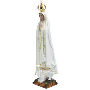 44" Our Lady Of Fatima Virgin Mary White Religious Statue, #1038