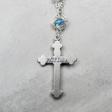 Load image into Gallery viewer, Our Lady of Fatima Rosary with Clear &amp; Blue Beads, Medallion, and Case
