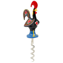 Load image into Gallery viewer, Traditional Hand-Painted Portuguese Good Luck Rooster Bar Set with Corkscrew, Bottle Opener &amp; Stopper
