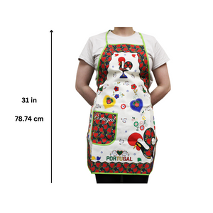 100% Cotton Traditional Portuguese Rooster Kitchen Apron - Various Colors