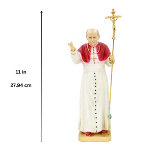 11" Hand-painted Pope Saint John Paul II Statue Religious Figurine