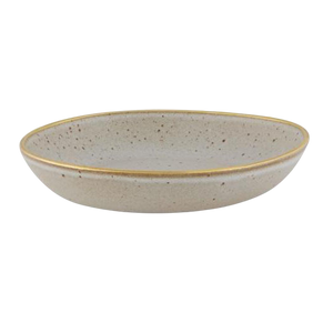 Casa Alegre Gold Stone White Soup/Pasta Plate, Set of 4